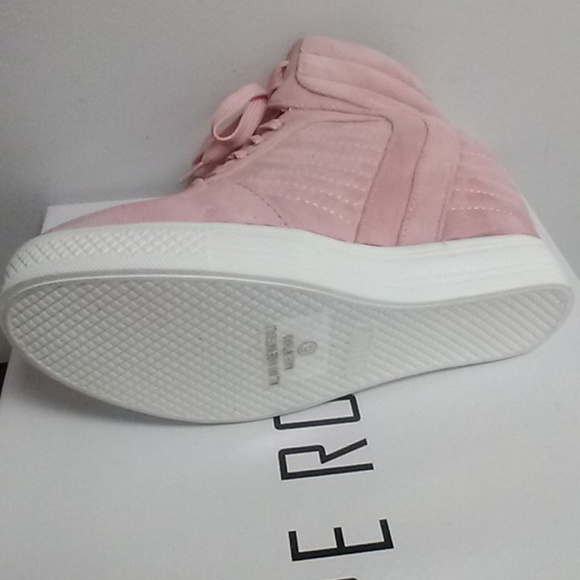 Pink Suedish Wedge Heel Sneaker - Picture 3 of 8